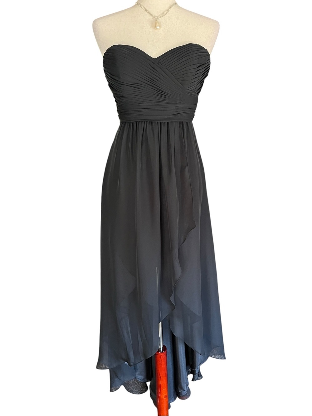 Eden Bridesmaid black strapless high low dress
